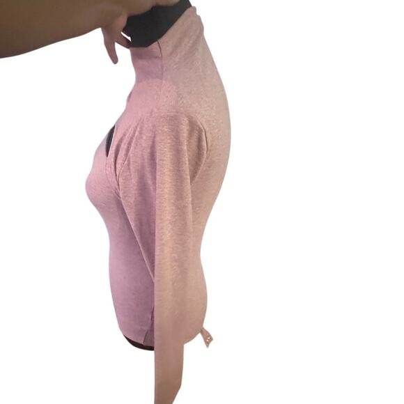 Express Body Contour Mock Neck Cut-Out Long Sleeve Bodysuit – Rose Mauve - Picture 3 of 8